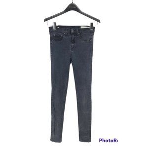 rag & bone Women Size 27 Supper Skinny Jean Black Denim Hight Rise Stretchy  69P